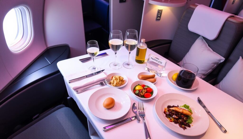 british airways premium economy dining